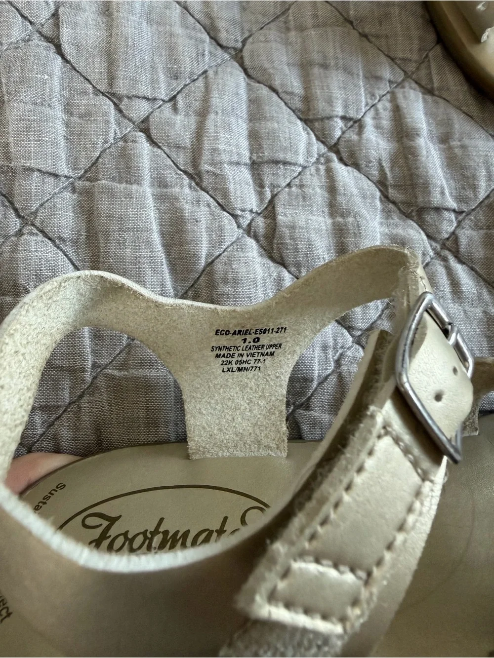 FootMates Metallic Cream Toddler Sandals with Velcro strap